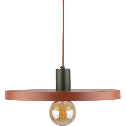 Luster na sajli SILA 1xE27/15W/230V pr. 40 cm cigla/zelena