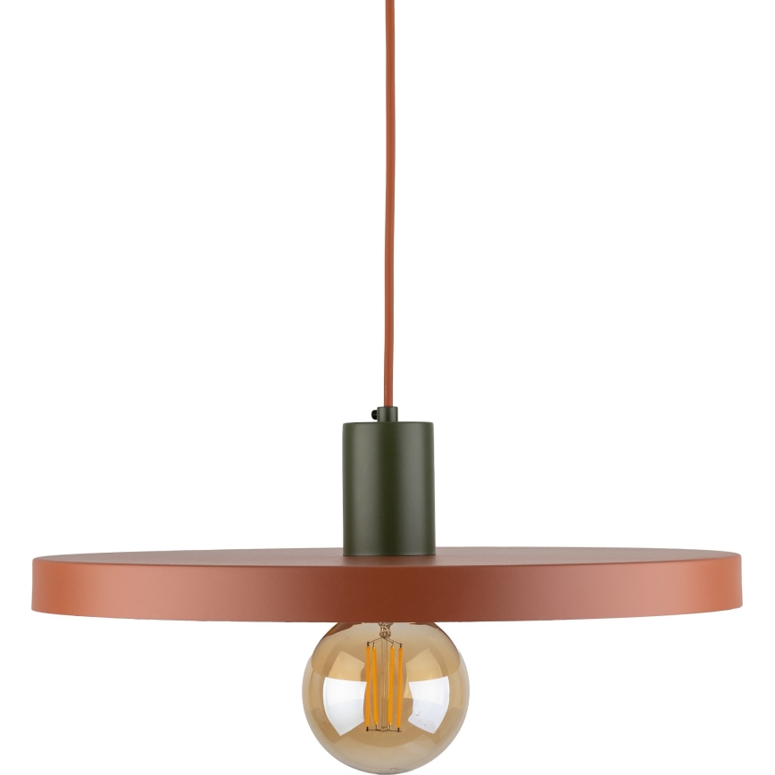 Luster na sajli SILA 1xE27/15W/230V pr. 40 cm cigla/zelena