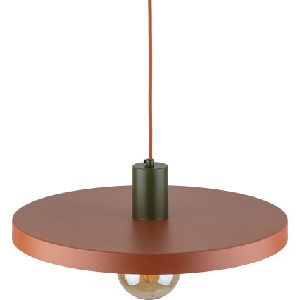 Luster na sajli SILA 1xE27/15W/230V pr. 40 cm cigla/zelena