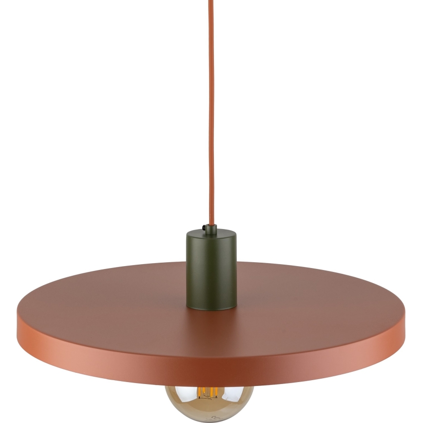 Luster na sajli SILA 1xE27/15W/230V pr. 40 cm cigla/zelena