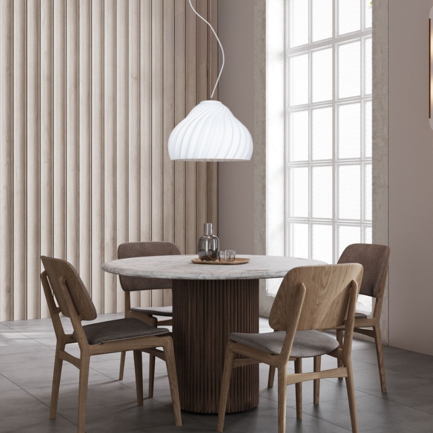 Luster na sajli SILVO 1xE27/60W/230V pr. 38 cm bela
