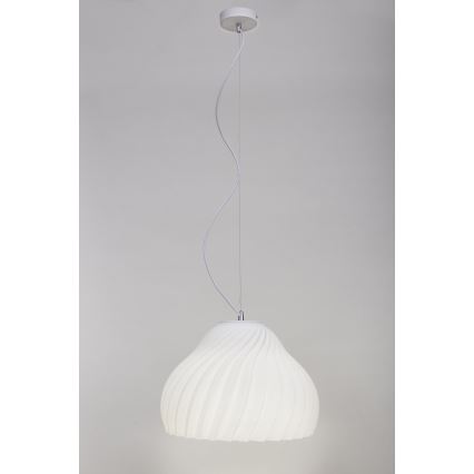 Luster na sajli SILVO 1xE27/60W/230V pr. 38 cm bela