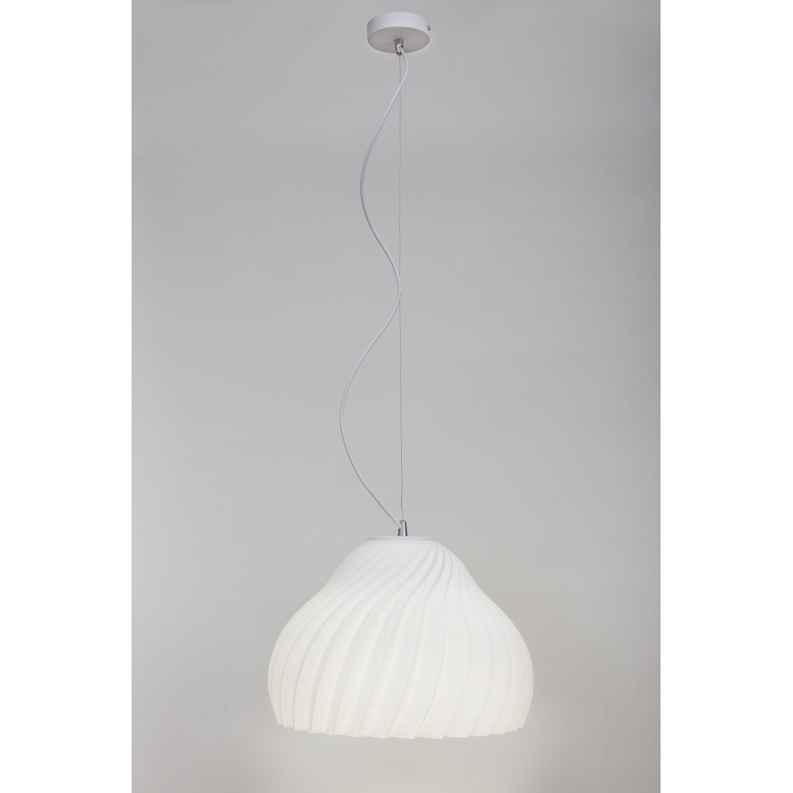 Luster na sajli SILVO 1xE27/60W/230V pr. 38 cm bela