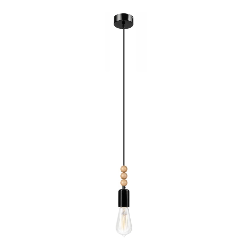 Luster na sajli SIMON 1xE27/60W/230V crno/bukva