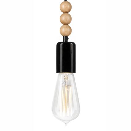 Luster na sajli SIMON 1xE27/60W/230V crno/bukva