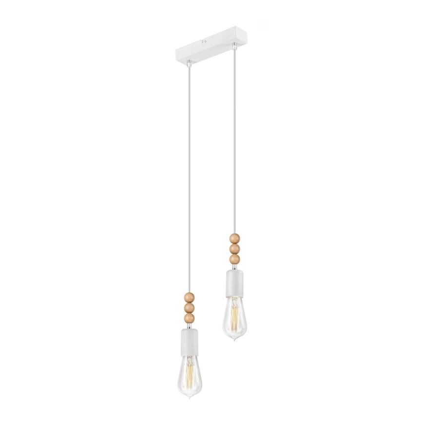 Luster na sajli SIMON 2xE27/60W/230V bela/bukva