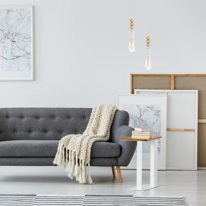 Luster na sajli SIMON 2xE27/60W/230V bela/bukva