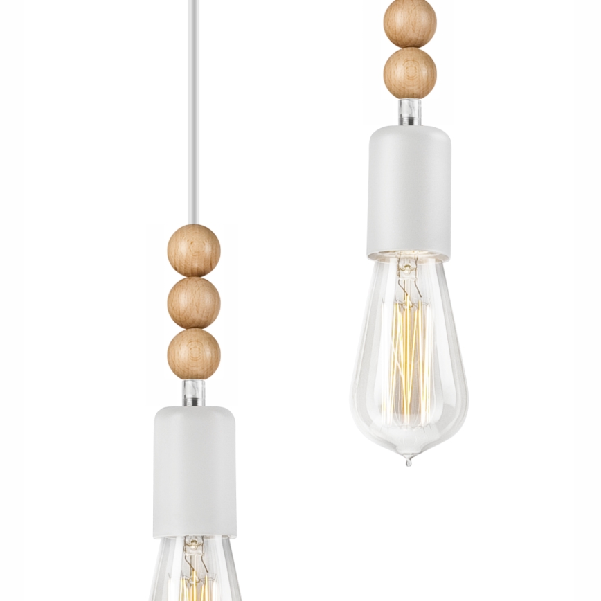 Luster na sajli SIMON 2xE27/60W/230V bela/bukva