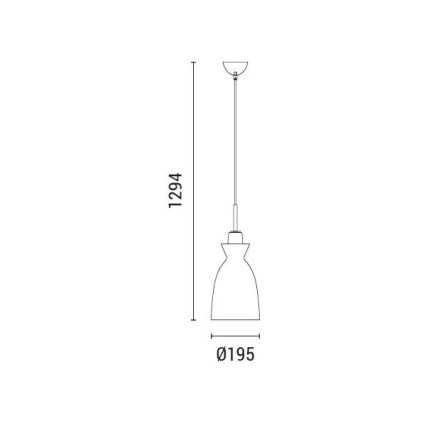 Luster na sajli SIMPLO 1xE27/15W/230V bela pr. 19,5 cm