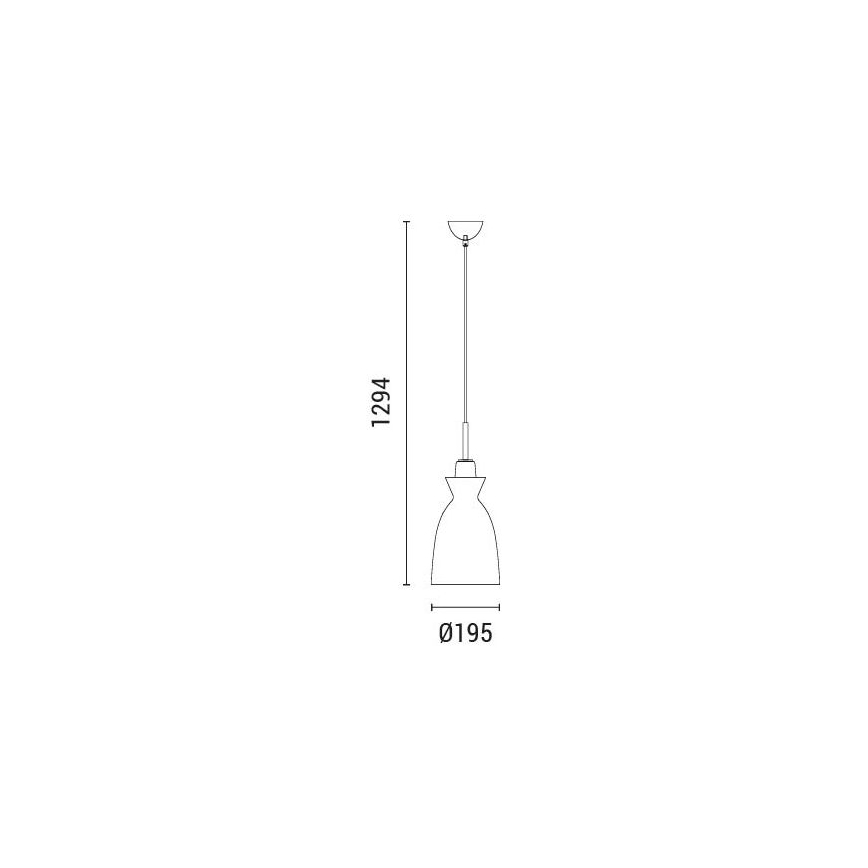 Luster na sajli SIMPLO 1xE27/15W/230V bela pr. 19,5 cm