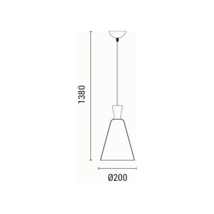 Luster na sajli SIMPLO 1xE27/15W/230V bela pr. 20 cm