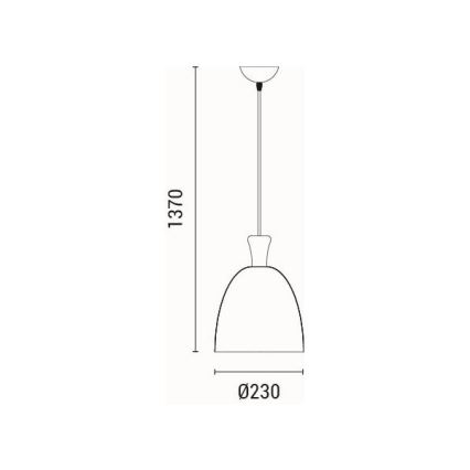 Luster na sajli SIMPLO 1xE27/15W/230V bela pr. 23 cm