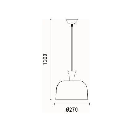 Luster na sajli SIMPLO 1xE27/15W/230V crno pr. 27 cm