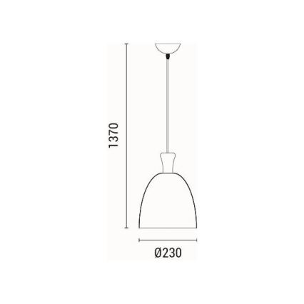 Luster na sajli SIMPLO 1xE27/15W/230V sivo pr. 23 cm