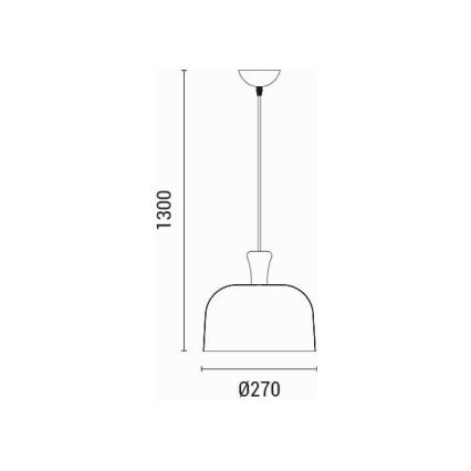 Luster na sajli SIMPLO 1xE27/15W/230V sivo pr. 27 cm