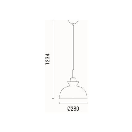 Luster na sajli SIMPLO 1xE27/15W/230V zelena pr. 28 cm
