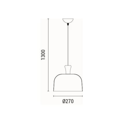 Luster na sajli SIMPLO 1xE27/15W/230V žuta pr. 27 cm