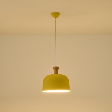 Luster na sajli SIMPLO 1xE27/15W/230V žuta, prečnik 27 cm