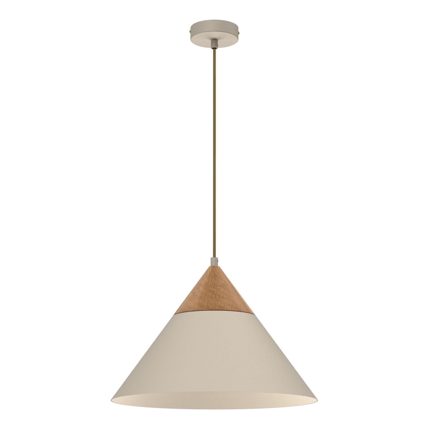 Luster na sajli SINGLE 1xE27/15W/230V bež/bukva