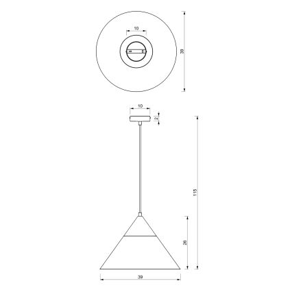 Luster na sajli SINGLE 1xE27/15W/230V bež/bukva