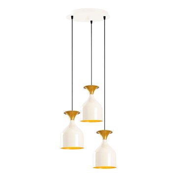 Luster na sajli SIVANI 3xE27/40W/230V bela/bakarna