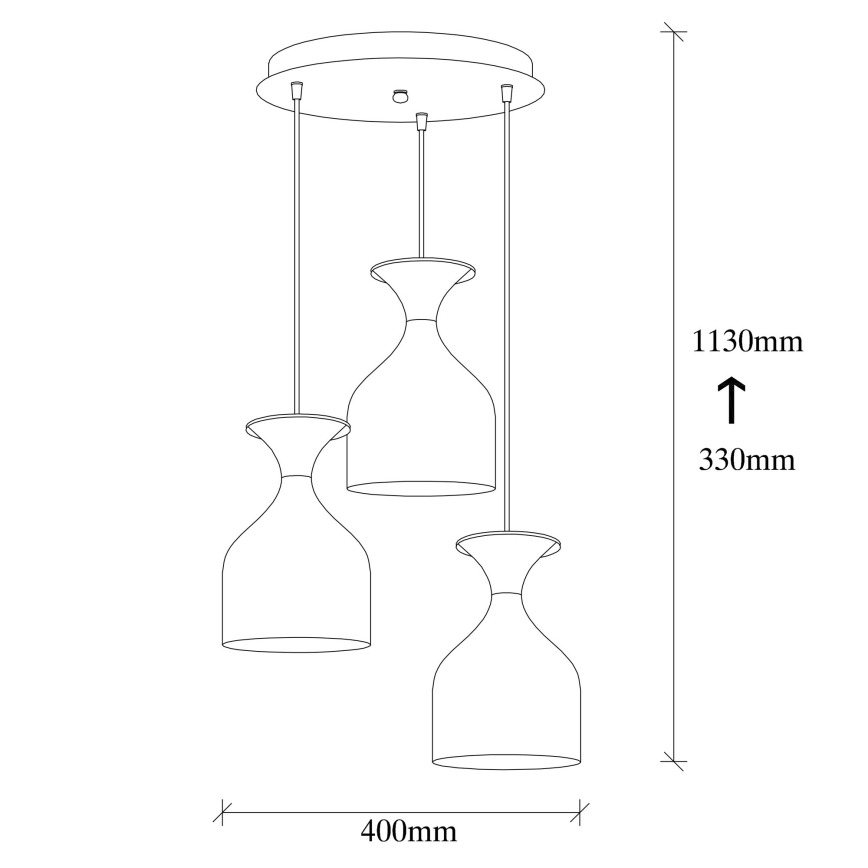 Luster na sajli SIVANI 3xE27/40W/230V bela/bakarna