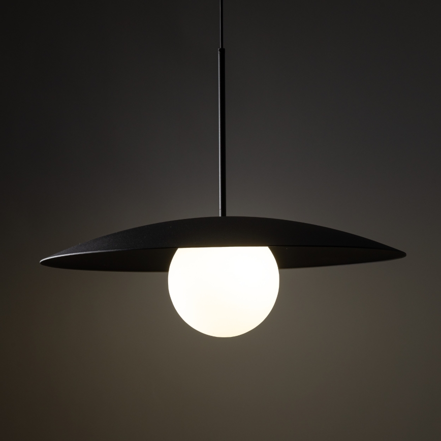 Luster na sajli SLATE 1xE27/15W/230V pr. 65 cm crno