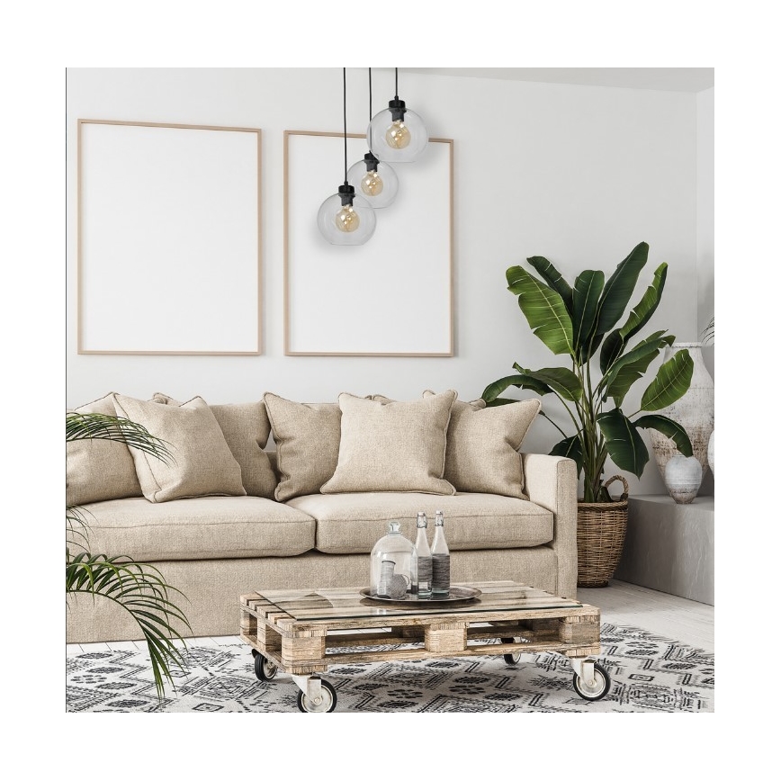 Luster na sajli SOFIA 3xE27/60W/230V proziran