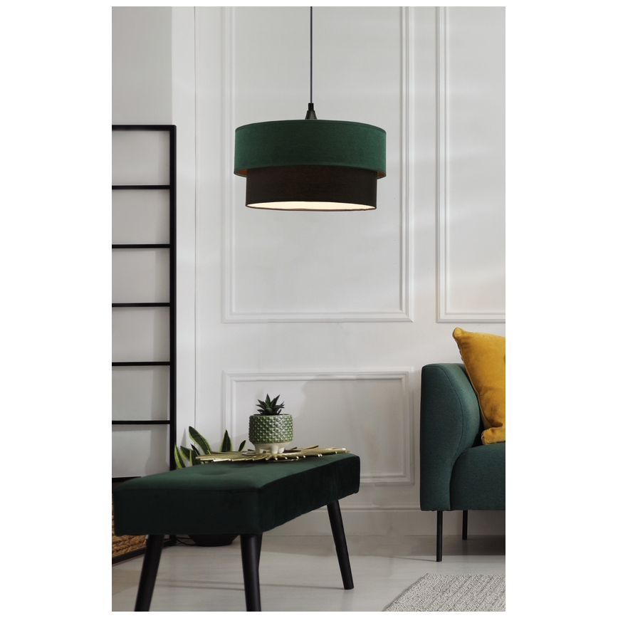 Luster na sajli SOLANTO 1xE27/60W/230V zelena/crno
