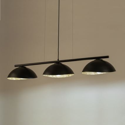 Luster na sajli SOLAR 3xE27/60W/230V crno