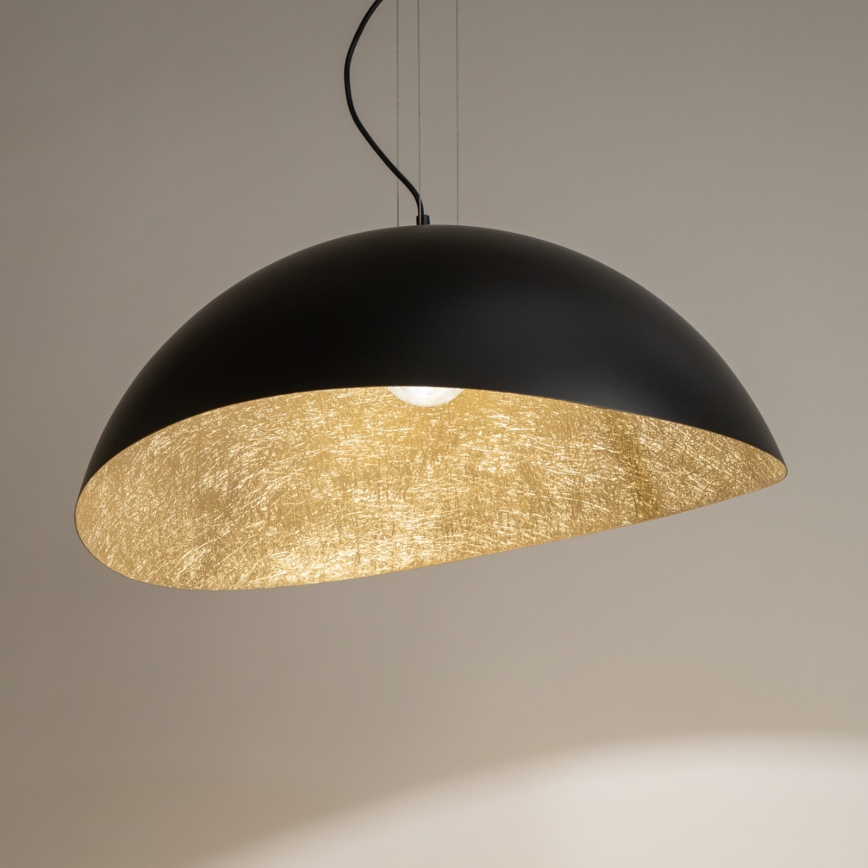 Luster na sajli SOLARIS 1xE27/60W/230V pr. 48 cm crno/zlatna
