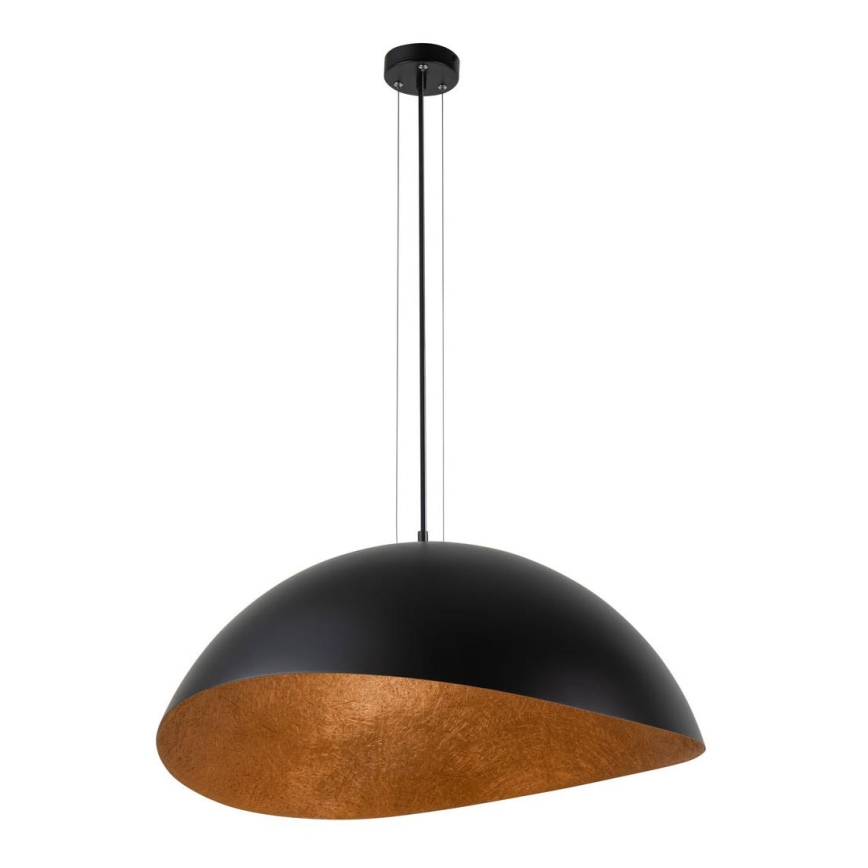 Luster na sajli SOLARIS 1xE27/60W/230V pr. 48 cm crno/bakrena