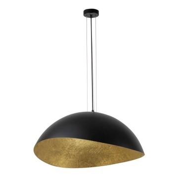 Luster na sajli SOLARIS 1xE27/60W/230V pr. 48 cm crno/zlatna