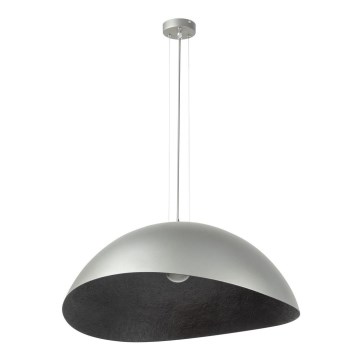 Luster na sajli SOLARIS 1xE27/60W/230V pr. 48 cm srebrno/crno