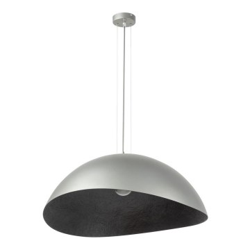 Luster na sajli SOLARIS 1xE27/60W/230V pr. 69 cm srebrno/crno