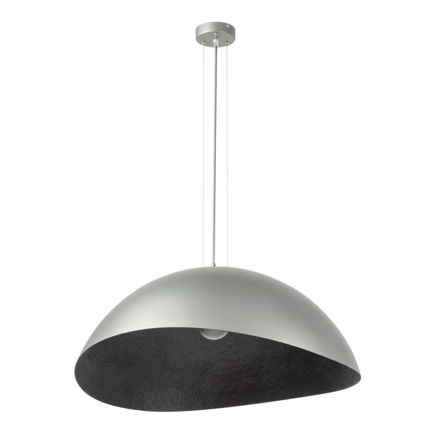 Luster na sajli SOLARIS 1xE27/60W/230V pr. 69 cm srebrno/crno