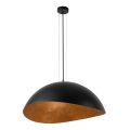 Luster na sajli SOLARIS 1xE27/60W/230V pr. 89 cm crno/bakrena