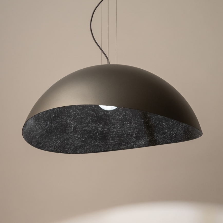 Luster na sajli SOLARIS 1xE27/60W/230V pr. 69 cm srebrno/crno