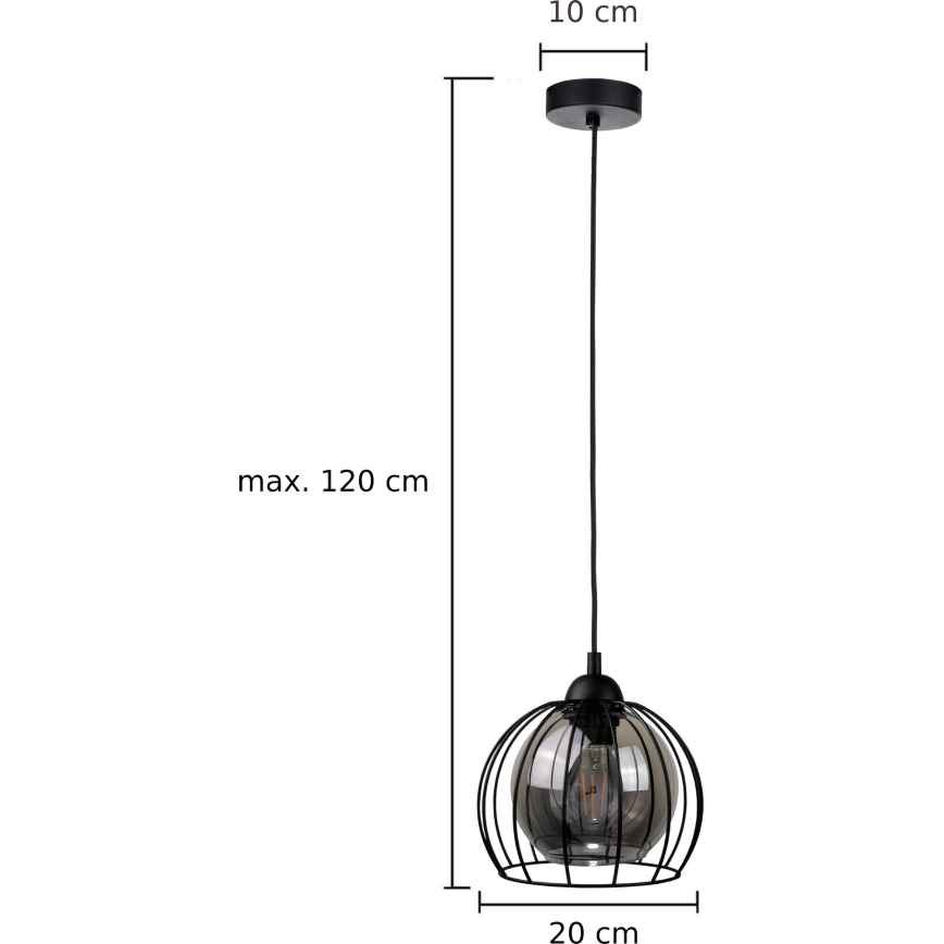 Luster na sajli SOLO BLACK 1xE27/60W/230V