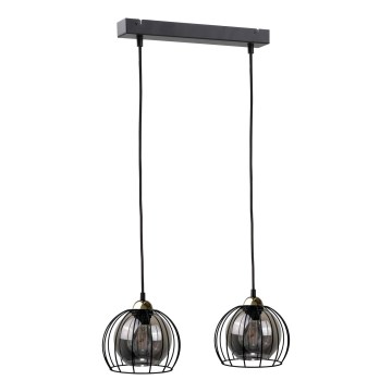 Luster na sajli SOLO BLACK 2xE27/60W/230V crno/zlatna