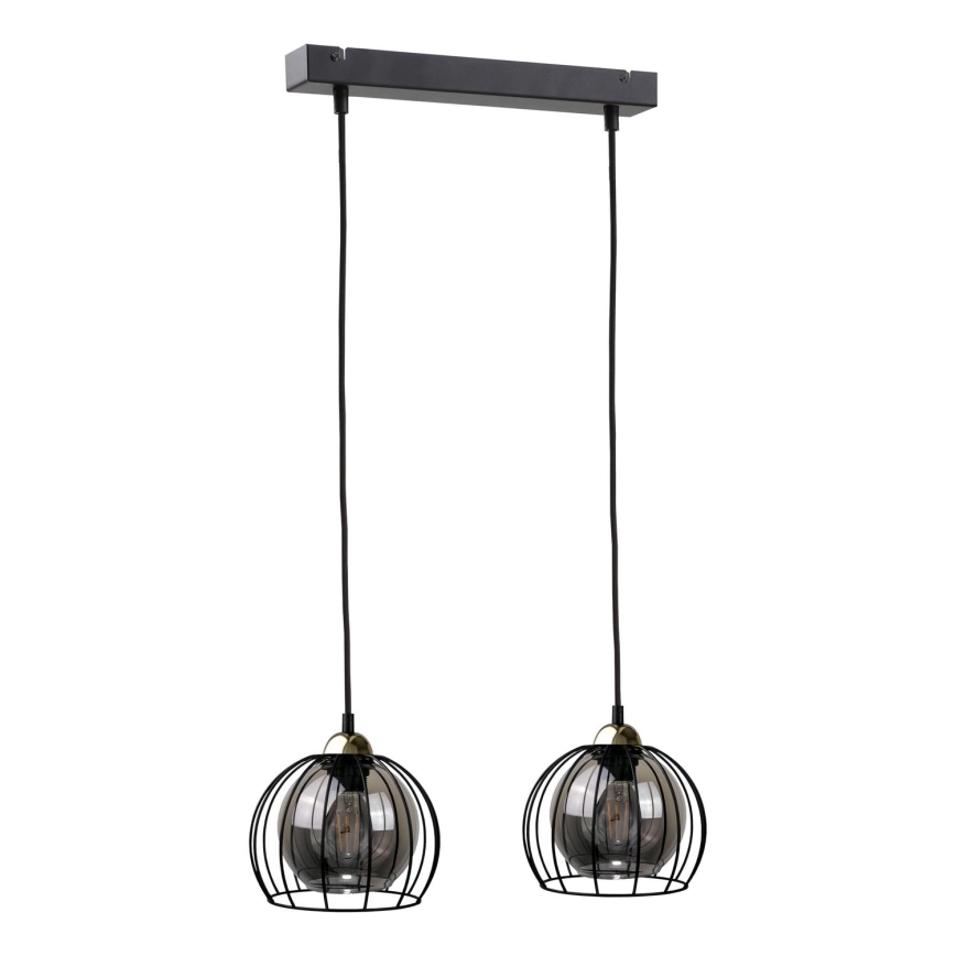 Luster na sajli SOLO BLACK 2xE27/60W/230V crno/zlatna