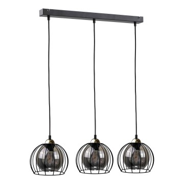 Luster na sajli SOLO BLACK 3xE27/60W/230V crno/zlatna