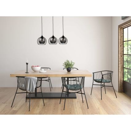 Luster na sajli SOLO BLACK 3xE27/60W/230V