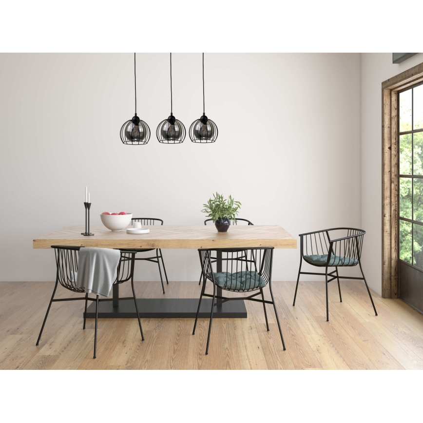 Luster na sajli SOLO BLACK 3xE27/60W/230V