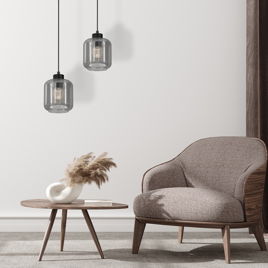 Luster na sajli SOMBRA 1xE27/60W/230V sivo