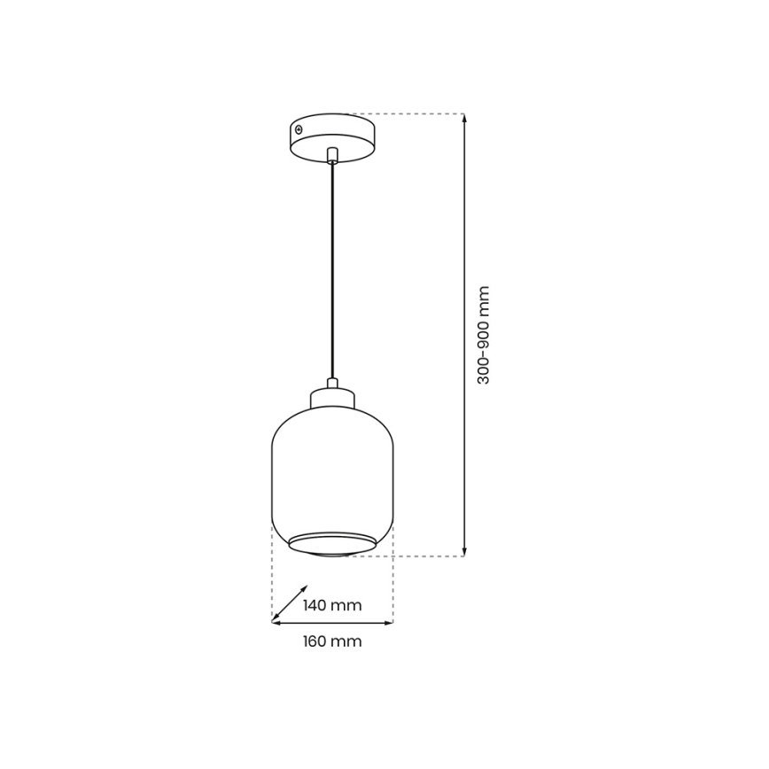 Luster na sajli SOMBRA 1xE27/60W/230V sivo