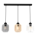 Luster na sajli SOMBRA 3xE27/60W/230V sivo/bež/prozirna