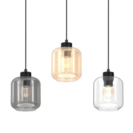 Luster na sajli SOMBRA 3xE27/60W/230V sivo/bež/prozirna