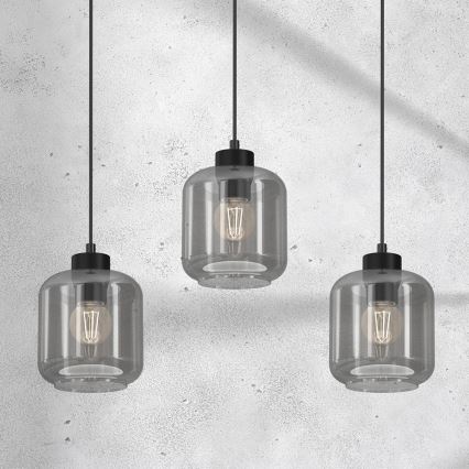Luster na sajli SOMBRA 3xE27/60W/230V sivo