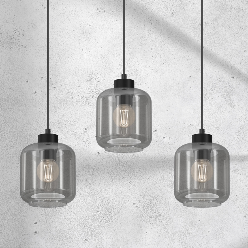 Luster na sajli SOMBRA 3xE27/60W/230V sivo